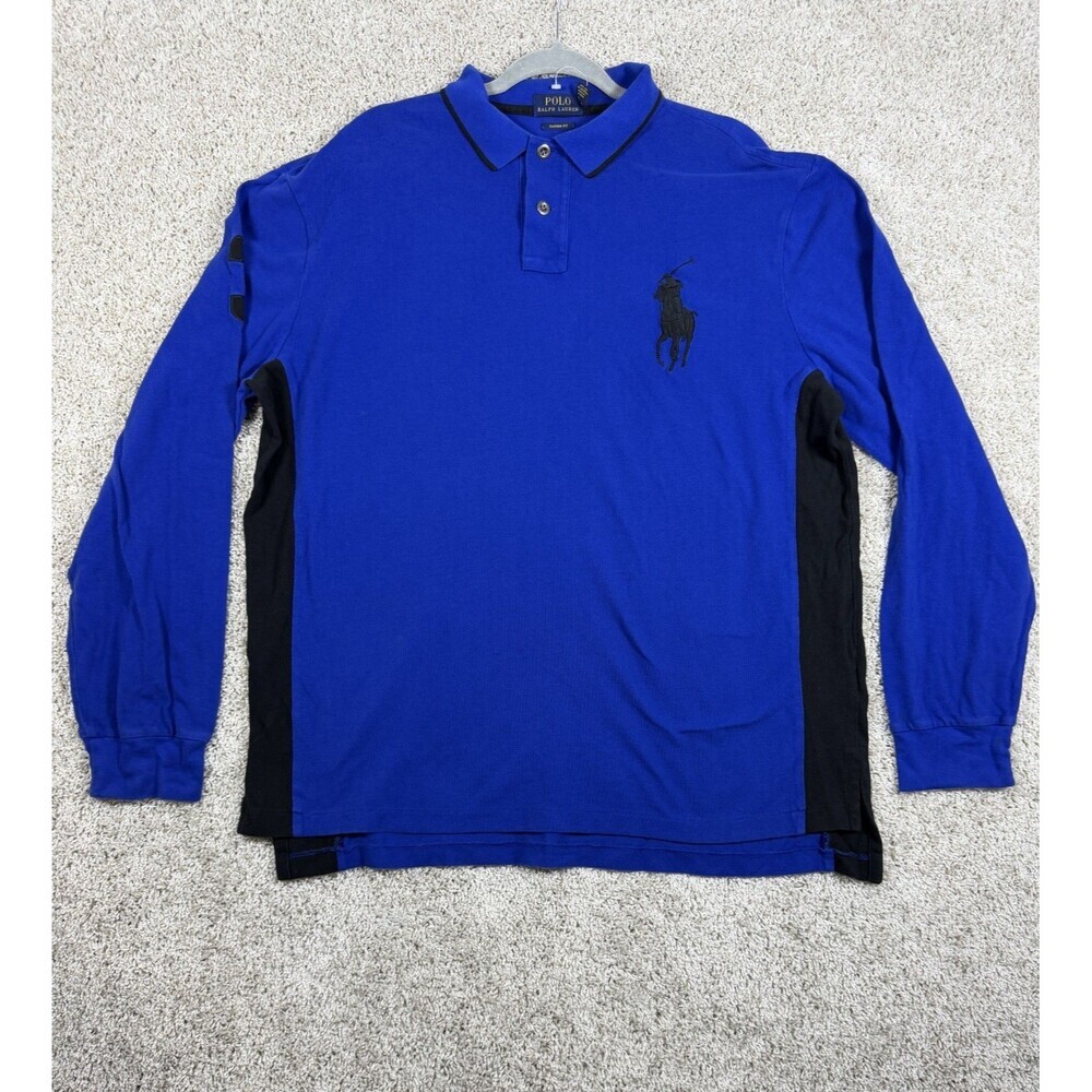 Polo Ralph Lauren Big Pony Custom Fit Blue Rugby Polo Shirt XXL